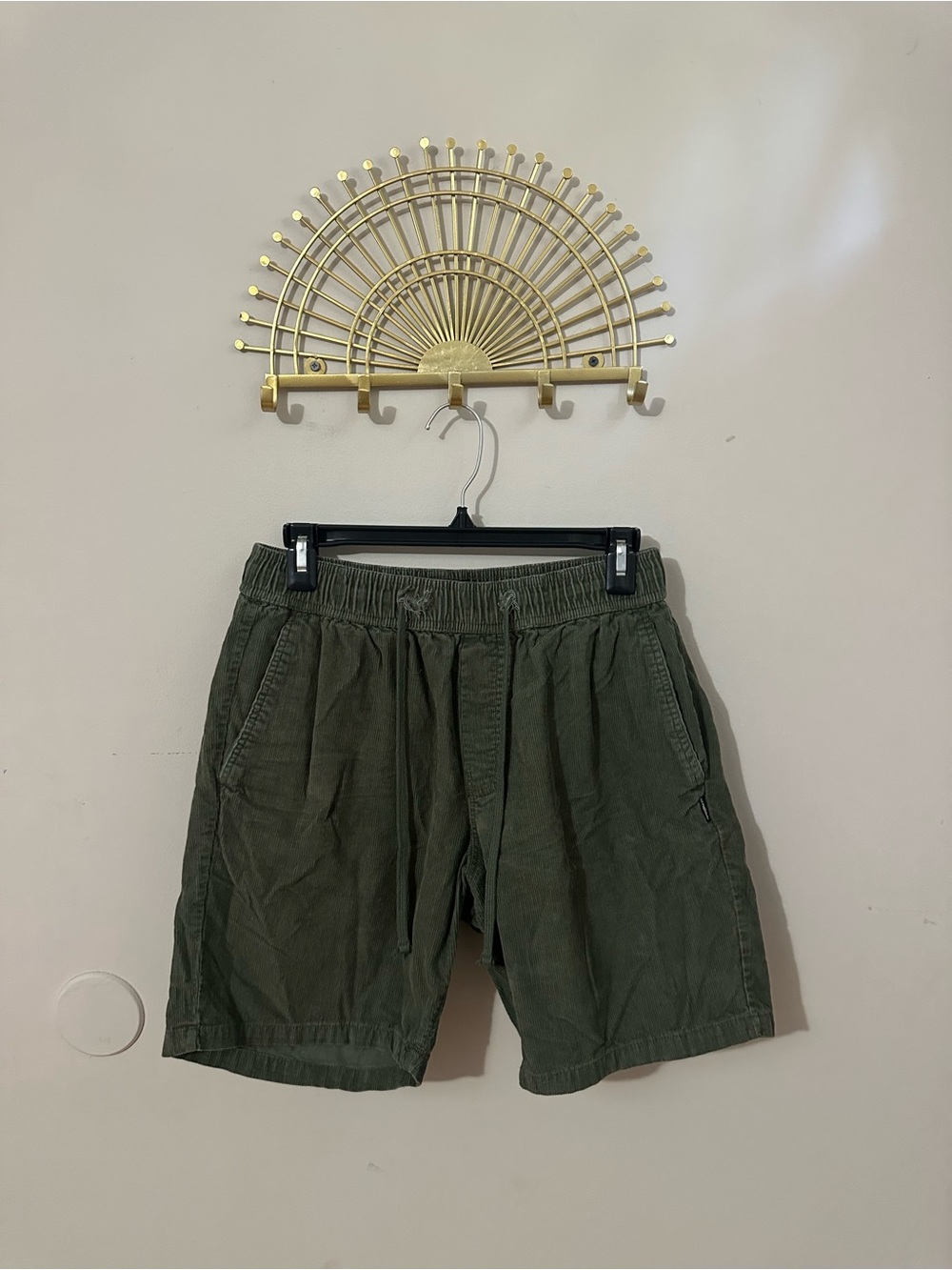O'Neill Olive Green Corduroy Drawstring Shorts